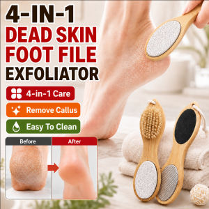 ✨ Antibacterial Foot Brush / Gentle Cleaning / Anti-Slip / Stainless Steel / Four-in-One / Round Pumice Stone / Fine Texture / Pedicure Tool / Foot Scrubber Four-in-One Dead Skin Remover