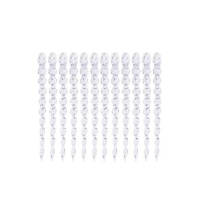 SWALLOWED 12pcs Twisted Christmas Clear Icicle Pendants 13/15/20cm Transparent Ice Strip Pendants Kids Gift Hanging Christmas Tree Decoration Xmas Decoration