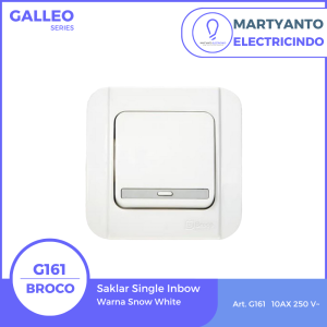 Broco Saklar Single Galleo G161 Warna Snow White