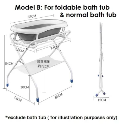 baby bath tub stand bathing standing diaper changing pad table