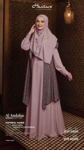 Haitwo Gamis Sarimbit Al Andalus Inner Outer Bahan Reina Crepe Jacquard Rayon Premium BIG SALE