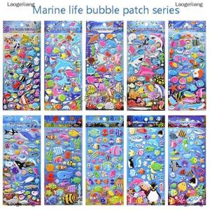 [COD] Laogeliang Miếng dán bong bóng nổi hình cá heo cá mập miếng dán Nhật Ký miếng dán trang trí văn phòng phẩm