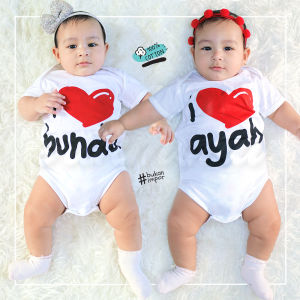 baju bayi jumper bayi baju anak lucu motif ayah bunda sepasang 2pc