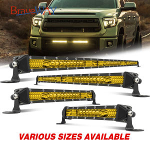 COLIGHT Slim Car Light Single Row Led Light Bar Lamp 4300k Yellow Fog Light Spot / Flood Combo Beam For lampu lori /sport light car /Myvi/Waja Car /Motorcycle General 10inch Fit Dc 12v 24v 4x4 Off Road Led Light Bar