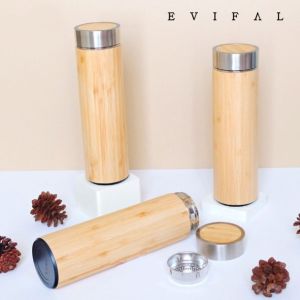Tumbler Termos Bambu botol tumblr Stainless Steel Premium custom nama