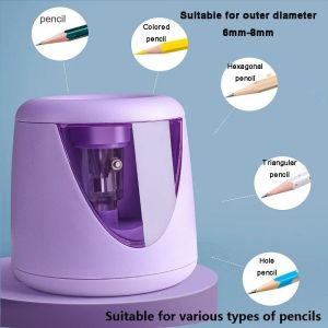 Electric Pencil Sharpeners Battery Powered for Colored Pencils High-Speed Operated Pencil Sharpener for Kids Home School