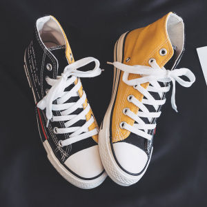 2026 Ladies Cute Two-tones Shoes Womens Black Canvas High Top Sport Sneakers Girls Casual Flat Espadrilles for Women2026