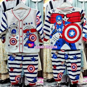 CAPTAIN AMERICA/COD SETELAN ANAK/PIYAMA ANAK/PIYAMA BAYI/BAJU BAYI/C AMERICA/ANAK COWO/CEWE 6BL-3TH/BAYI COWO/CEWE