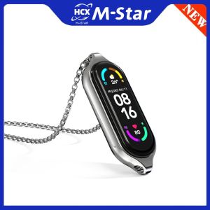 2023 For Mi Band 7 6 Metal Necklace Wrist Strap Pendant Stainless Steel for Xiaomi Mi Band 4 Watch Case Miband 3 4 Wristband Mi 5 Bracelet