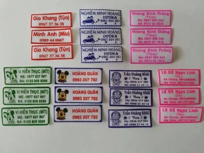 BẢNG TÊN - LOGO VẢI KEO ỦI VÀ DECAL STICKER TÊN BÉ THEO YÊU CẦU