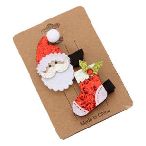 Kẹp tóc giáng sinh giáng sinh barrettes giáng sinh kẹp tóc Santa Mũ sắt năm mới bên phụ kiện tóc giáng sinh