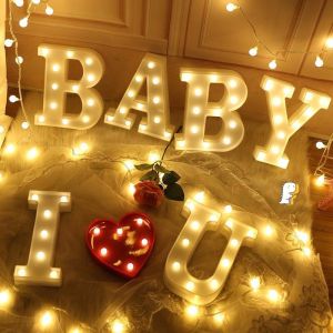 Đèn led chữ số trang trí sự kiện dùng pin aa điều khiển từ xa