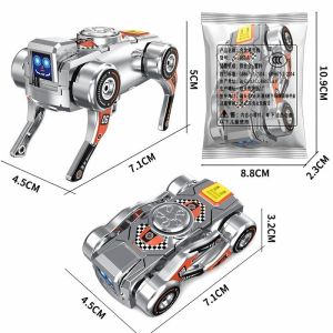 CuddleCove 2 in 1 Wind Up Transforming Robot Dog Fidget Spinner No Batteries Safe Smooth Edges Toy for Kids