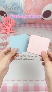 Makeup Mirror Lightweight Portable Foldable Cute Square Double-Sided for Girls Gift Outdoor Travel Makeup Accessories