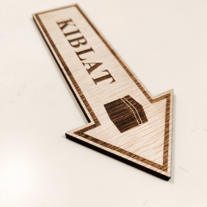 Penunjuk atau Tanda Arah Kiblat Mekah Material Kayu