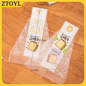 ZTOYL 100 chiếc giấy gói sandwich chuyên dụng dùng một lần dễ xé trong suốt dạng tam giác túi đóng gói bánh nướng bánh mì