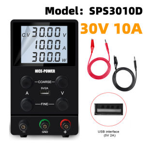 Lab Programmable DC Power Supply Laboratory Adjustable 30V 10A 5A 60V 120V 3A 300V 200V 1A Voltage Current Regulator Source USB for platingcharging battery
