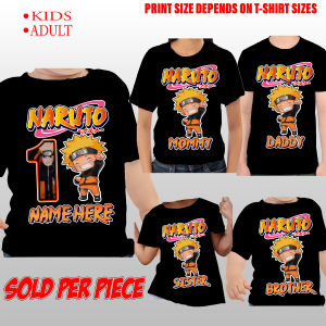 NARUTO PERSONALIZE DESIGN  BLACK BIRTHDAY T-SHIRT FREE NAME AND AGE DTF  PRINT HIGH QUALITY