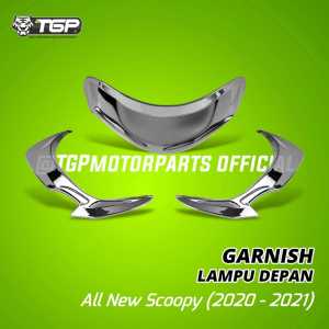 Garnish Lampu Set Depan New Scoopy 2020 2021 2022 TGP BLACK CHROME