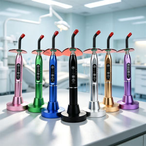 5W Dental LED Metal Curing Light Wireless Cordless Cure Lamp 1s Fast Resin Curing 3mm Depth 2200mAh Rechargeable Battery Dental Composite Resin Cure Equipment