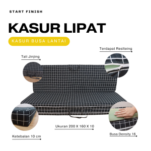Kasur Busa Lipat 4 Ukuran 200 x 160 x 10 cm | Kasur Lantai King Size