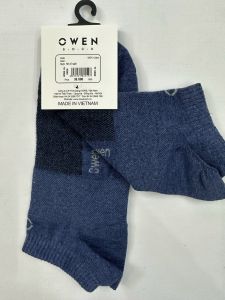 OWEN- Tất nam cổ ngắn Owen thoáng khí khử mùi không xù 100% cotton