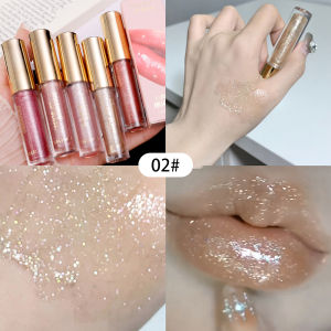 Shimmering Highlight Lip Gloss Moisturizing Lips Plumping Oil Brightening Watery Light Liquid Lipsticks Glitter Lip Makeup