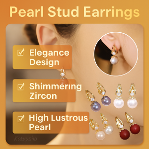 Korean Pearl Drop Earrings Hypoallergenic Lightweight Dangle Hoops for Women Office Daily Wear