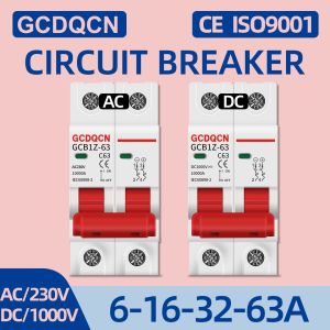 GCDQCN GCB1Z‑63 2P AC230V Miniature Circuit Breaker household power protection unit delivers overload and short‑circuit safeguard for indoor home distribution box wiring system