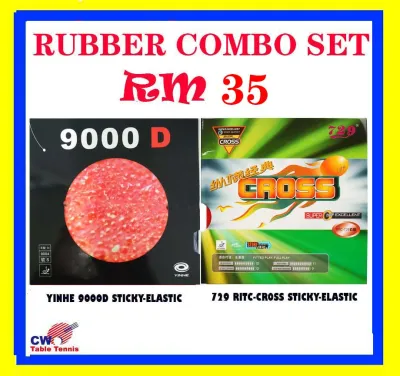 YINHE 9000D STICKY-ELASTIC + 729 RiTC-792 CROSS STICKY-ELASTIC TABLE TENNIS RUBBER SET PING PONG GETAH SET (READY ST