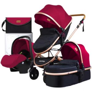 6 Month Warranty Luxury Baby Stroller for Baby Boy 3 In 1 Stroller High Landscape  Folding Stroller2