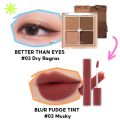 Combo Bảng màu mắt Romand Better Than Eyes 6.5g + Son kem siêu lì Romand Blur Fudge Tint 5g. 