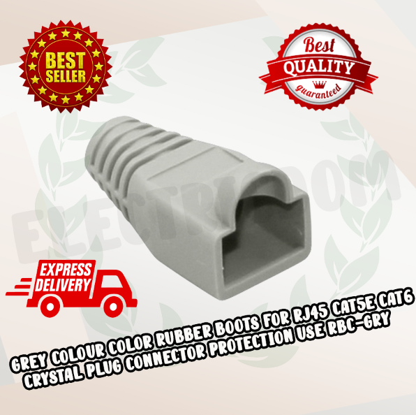 Grey Colour Color Rubber Boots for RJ45 Cat5e Cat6 Crystal Plug