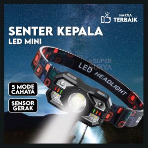 Senter Kepala Super Terang 7 Mode LED SOS Headlamp Kerja