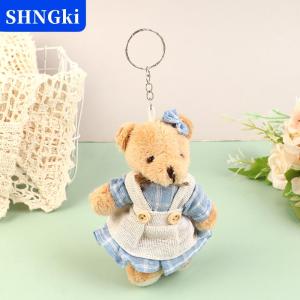 [COD] 🔥🔥🔥SHNGki Dễ thương mặc quần áo gấu Đồ chơi sang trọng phim hoạt hình thỏ Mặt dây chuyền mềm nhồi búp bê Keychain Ba lô xe Túi Chìa Khóa Vòng trang trí Kid Quà Tặng