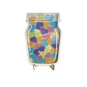 HEALMEYOU Wooden Positive Behavior Rewards Jar Heart Cartoon Classroom Reward Jar With Tokens Chore Chart with Bracket Kids Star Reward Jars Boys