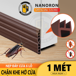 Thanh chặn khe hở đáy cửa chống thoát hơi máy lạnh NANORON Nẹp đáy cửa chặn công trùng cách nhiệt điều hòa tự dính không cần khoan cửa 6L