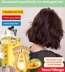 Plant essence hair dye natural fruit oil dye covering gray hair healthy dyeing at home