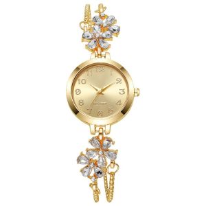 BABYBANG Exquisite Womens Bracelet Watch Luxury Vintage Vintage Female Clock Pull Type Drawstring Design Flower Quartz Wristwatch Clothing Accessories
