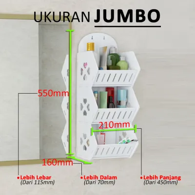 Rak dinding tempel Aesthetic Rak dinding kamar mandi - Yosinogawa Store
