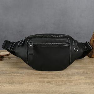 EDERN New Mens Genuine Leather Chest Bag Multifunctional Waist Bag Casual Fashion Soft Leather Crossbody Bag Sling Bag Phone Pouch