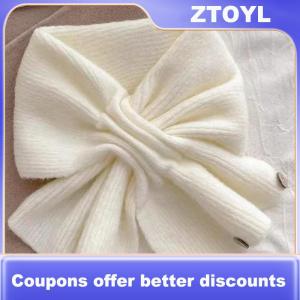 【ZTOYL】 Neck Guard Shawl Solid Color Cross Scarf Knitted Neckerchief Wrap Neck Warmer Women