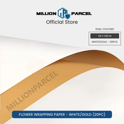 MillionParcel Flower Wrapping Paper | Dual Colour & Metallic Series | Gift Box Bouquet Wrap | DIY Valentines Day