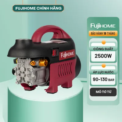 Máy rửa xe mô tơ FUJIHOME PWX5B cảm ứng từ - Tặng aptomat chống giật - Có điều chỉnh áp lực nước đầu ra - Bảo hành điện tử toàn quốc 18 tháng