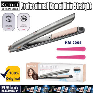 Kemei KM-2064 Professional Ceramic Flat Iron Multifunctional Women Hair Straightener Dual Voltage Floating Plate Hair Styling Tools LCD Display