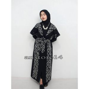 (READY STOCK) Couple Tenun Baju Kondangan Clara Dress Black Mamba