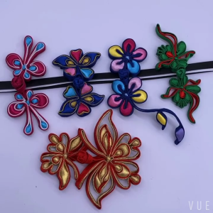 Handwoven Butterfly Shape Chinese Cheongsam Knot Button Closure Ribbon Fastener Costume Tang Shirt Suit DIY Sewing Craft