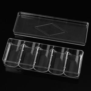 100 chips Transparent Casino Poker Chips Carrier Chip Holder Poker Chips Storage Tray Case Acrylic Transparent Container come with Lid