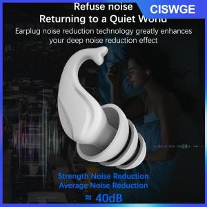 CISWGE Chống tiếng ồn Silicone Nút tai không thấm nước bơi Tai cắm cho ngủ lặn lướt mềm thoải mái natation bơi tai bảo vệ