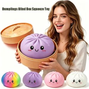 BAIN Soft Fidget Dumplings Squishy Toy Slow Rising With Steamer Dumpling Sensory Toy Novelty Realistic Squishy Bun Halloween